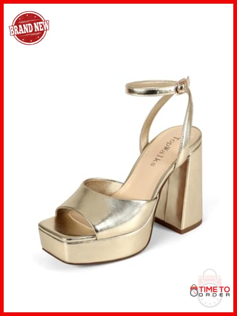 Women's Platform Heels Chunky Block Heeled Sandals Ankle Strap Wedding Party